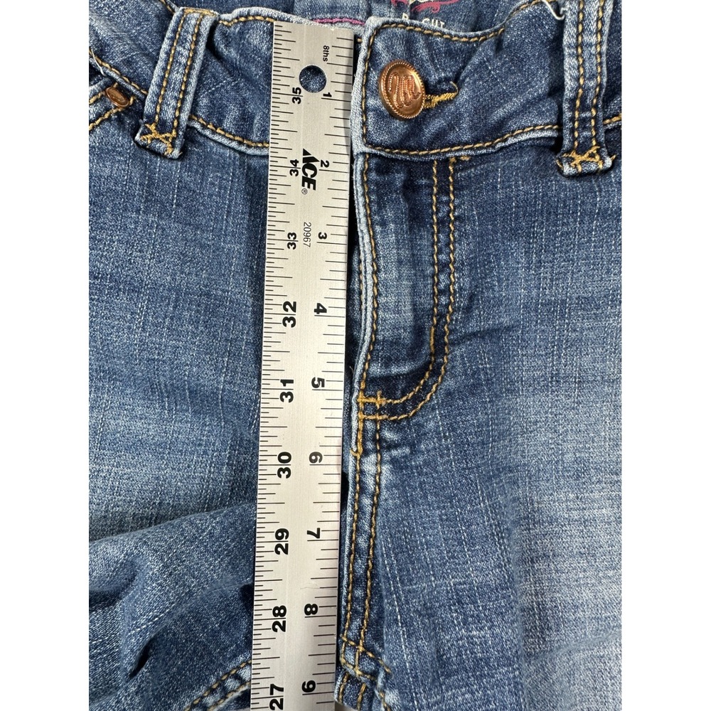 Wrangler Retro Mae Jeans 5x34 Mid Rise Faded Blue Western Flare Boot Cut Retro - Picture 10 of 14